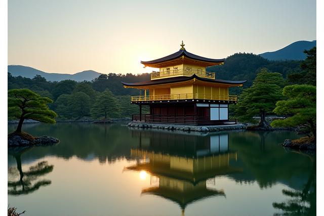 金閣寺の夜明け、京都