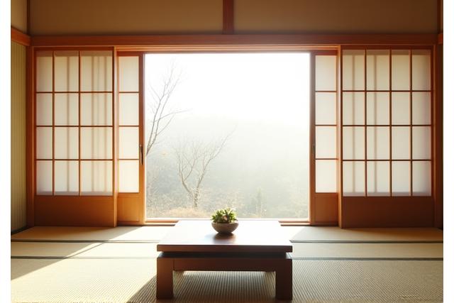 伝統的な旅館の内部